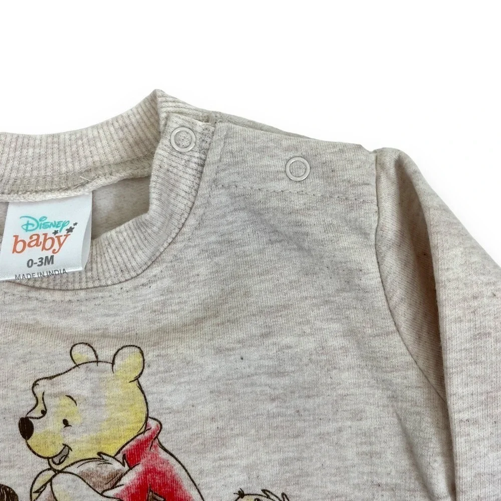 NWT Disney Baby Winnie The Pooh Graphic Pullover Sweatshirt Oatmeal Size 0-3 Mon - Picture 6 of 7